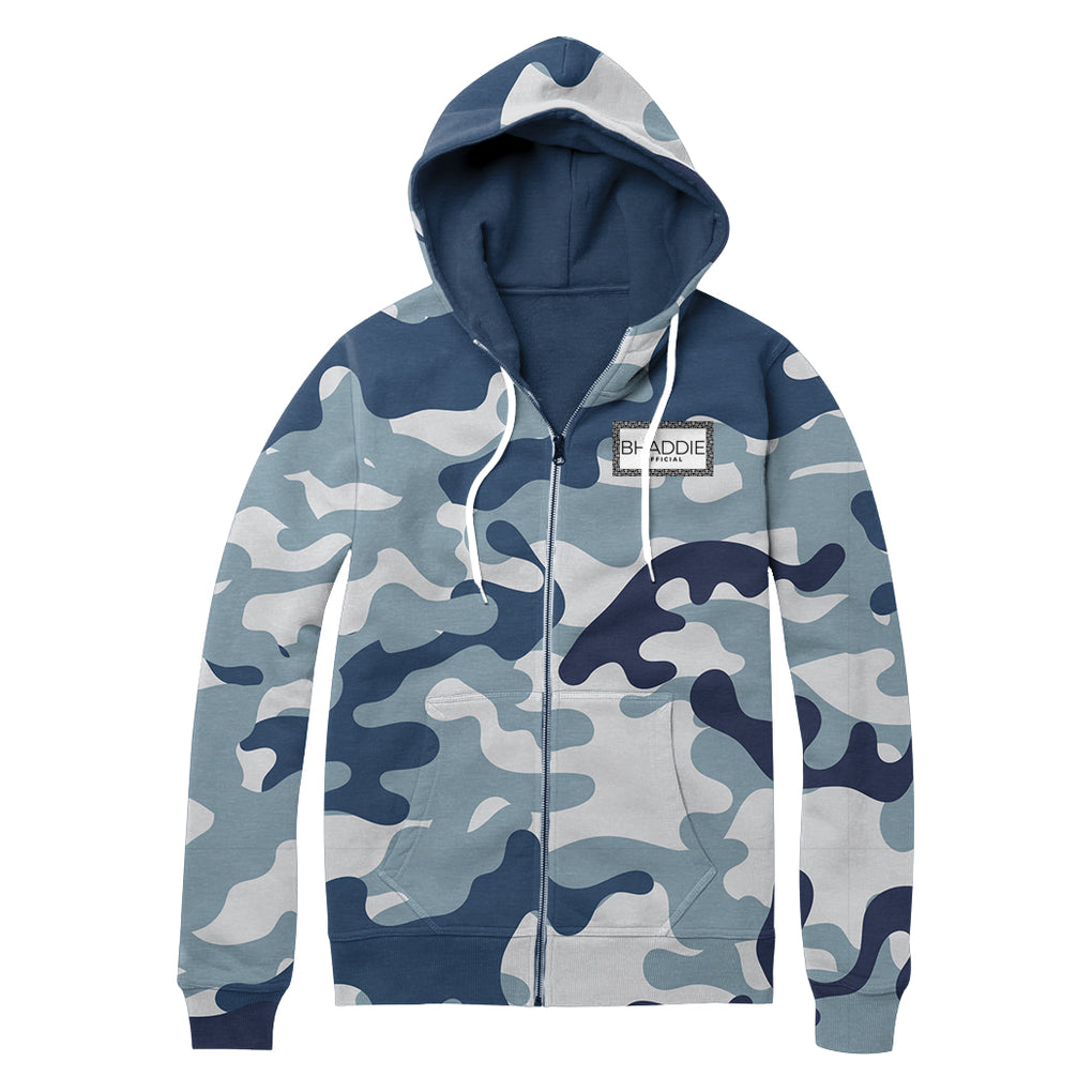 ARMY BLUE ZIP HOODIE