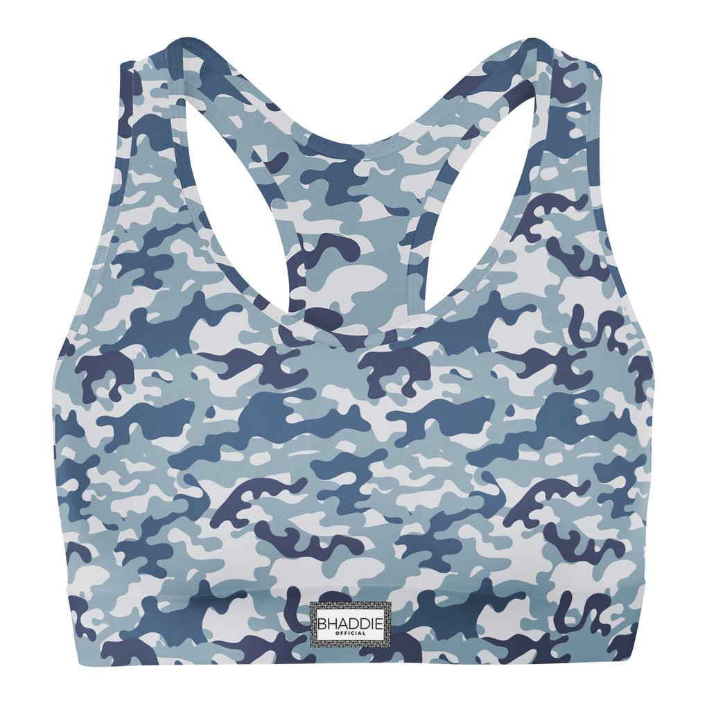 CAMO BLUE SPORTS BRA